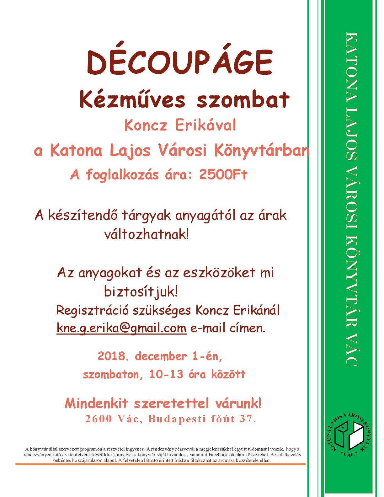 Découpage kézműves szombat