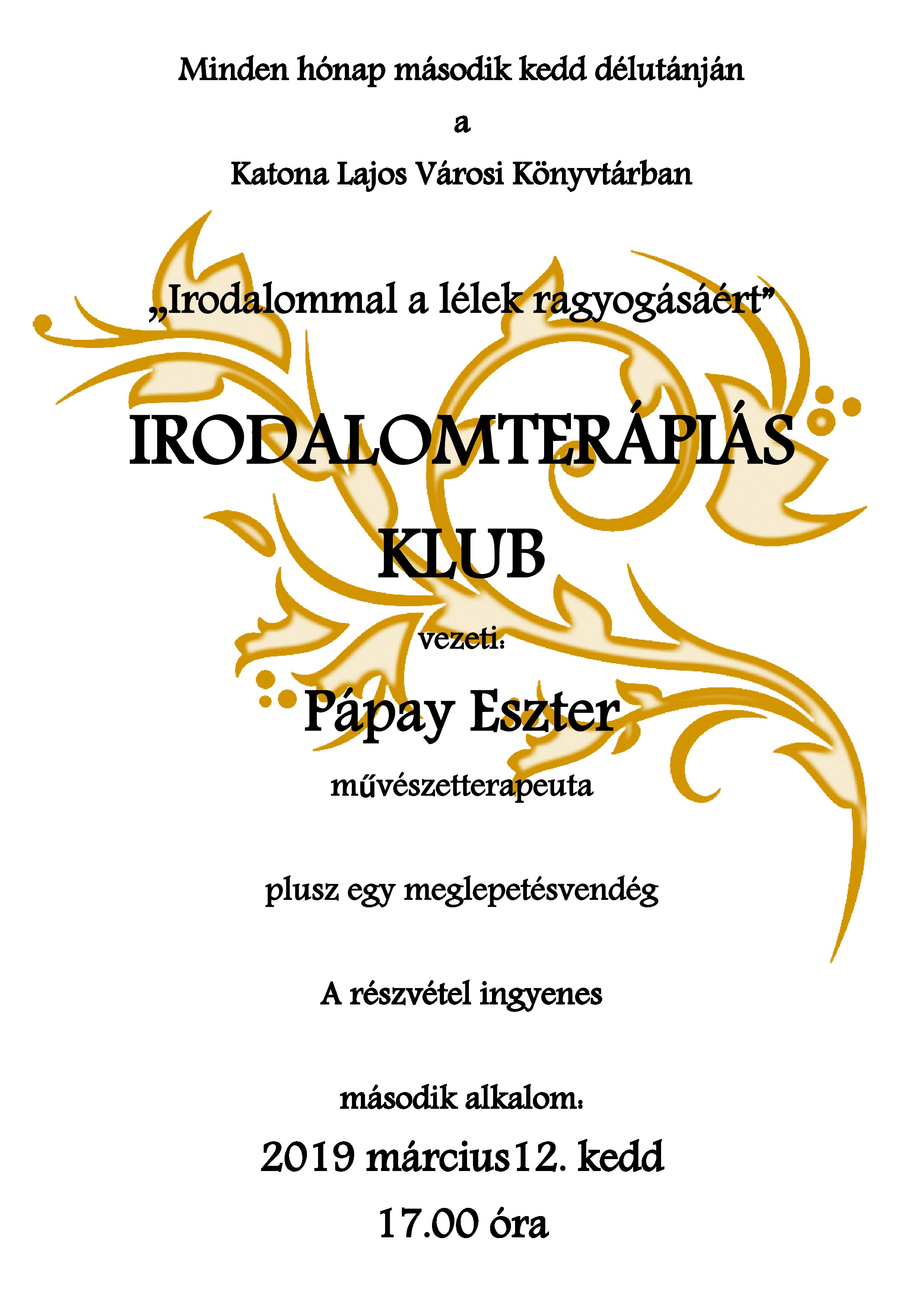 Irodalomterápiás Klub